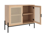 Avida Sideboard Small, Rustic Oak/Black, 37.5"W x 18.75"D x 32.5"H