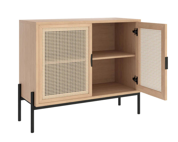 Avida Sideboard Small, Rustic Oak/Black, 37.5"W x 18.75"D x 32.5"H