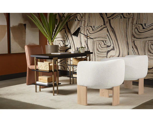 Trine Lounge Chair, Dove Cream