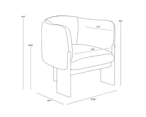 Trine Lounge Chair, Dove Cream