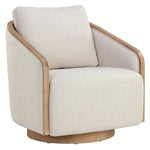 Tasia Swivel Lounge Chair, Effie Linen Performance Fabric