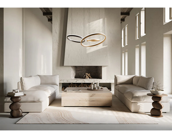 Reve L Shape Sectional, Effie Linen, 121.5" x 121.5"