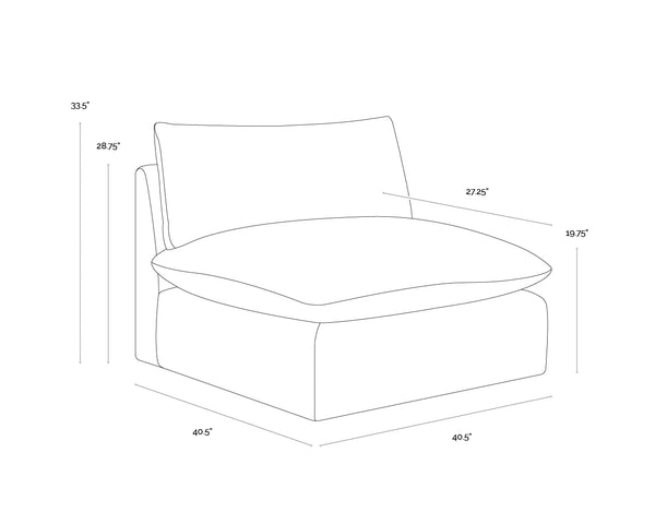 Reve Sectional, Effie Linen with moveable Ottoman