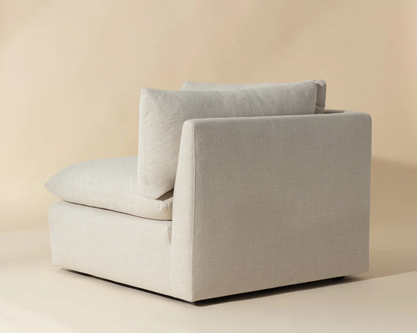 Reve Sectional, Effie Linen with moveable Ottoman