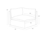 Reve U Shape Sectional, Effie Linen, 162"W x 81"D