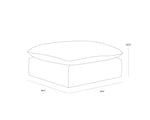 Reve Sectional, Effie Linen with moveable Ottoman