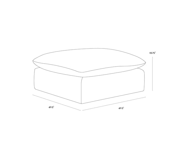Reve Sectional, Effie Linen with moveable Ottoman
