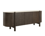 Banyan Sideboard, Mocha Brown/Marble, 87"W x 20.5"D x 33"H