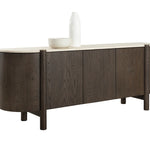 Banyan Sideboard, Mocha Brown/Marble, 87"W x 20.5"D x 33"H