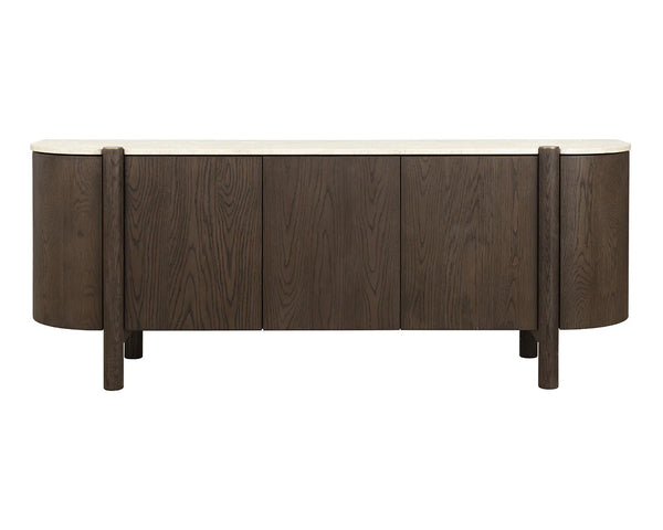 Banyan Sideboard, Mocha Brown/Marble, 87"W x 20.5"D x 33"H