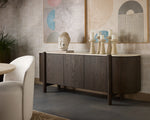 Banyan Sideboard, Mocha Brown/Marble, 87"W x 20.5"D x 33"H