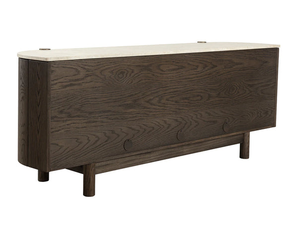 Banyan Sideboard, Mocha Brown/Marble, 87"W x 20.5"D x 33"H