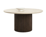 Banyan Dining Table, Mocha Brown/Marble, 59" Round