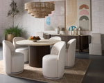 Banyan Dining Table, Mocha Brown/Marble, 59" Round