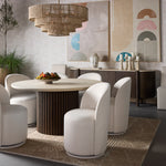 Banyan Dining Table, Mocha Brown/Marble, 59" Round