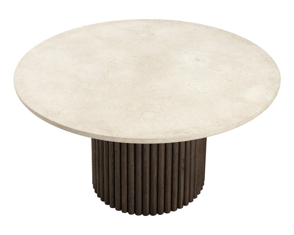 Banyan Dining Table, Mocha Brown/Marble, 59" Round