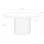 Banyan Dining Table, Mocha Brown/Marble, 59" Round