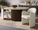 Banyan Dining Table, Mocha Brown/Marble, 59" Round