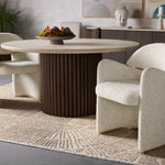 Banyan Dining Table, Mocha Brown/Marble, 59" Round