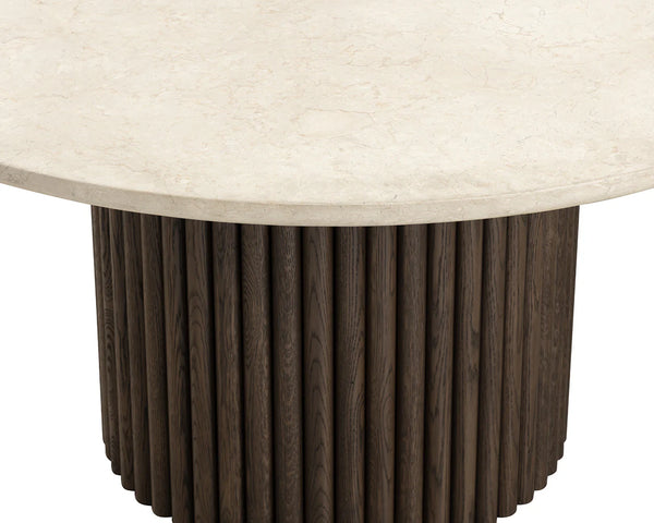 Banyan Dining Table, Mocha Brown/Marble, 59" Round