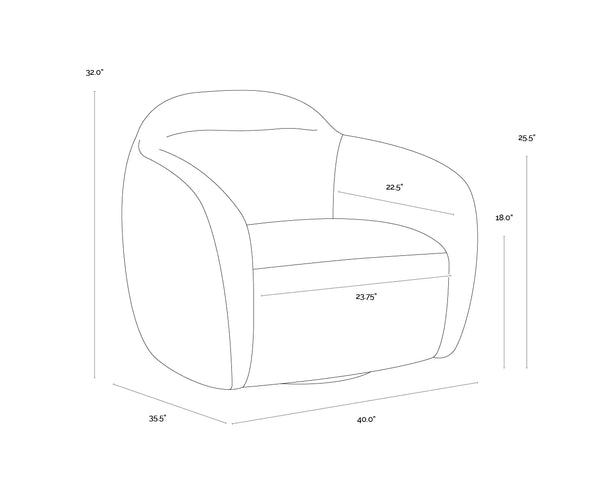 Ismo Swivel Chair, Hailey Moon