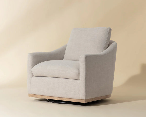 Corbin Swivel Chair, Effie Linen