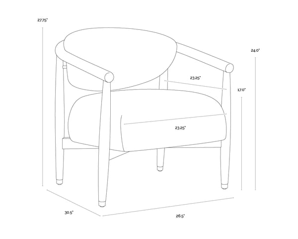 Sigrid Lounge Chair, Light Oak/Monument Oatmeal