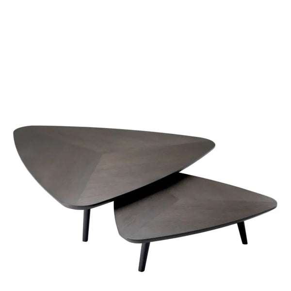 Lauren Coffee Table Set of 2, Mocha Oak Veneer