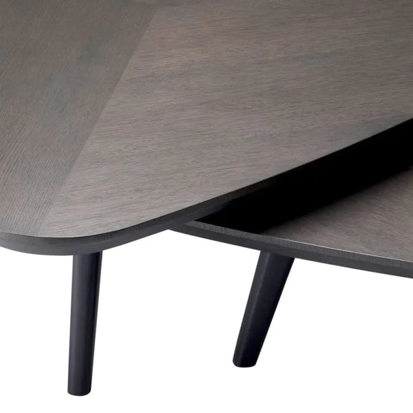 Lauren Coffee Table Set of 2, Mocha Oak Veneer