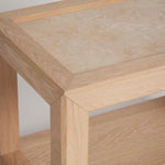 Walsh Side Table, Oak / Marble, 22"H X 30"W X 20"D