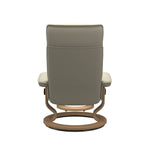 Admiral Classic Base Chair and Ottoman, Paloma Light Grey/Oak