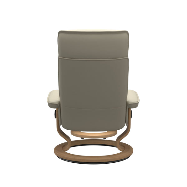 Admiral Classic Base Chair and Ottoman, Paloma Light Grey/Oak