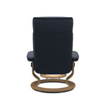 Admiral Classic Base Chair and Ottoman, Paloma Oxford Blue/Walnut (Large)