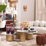 Shapiro Side Table, Brushed Brass/Marble Top