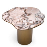 Shapiro Side Table, Brushed Brass/Marble Top