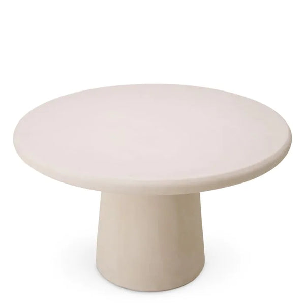 Cleon M Outdoor Dining Table, Cream, 52"Dia