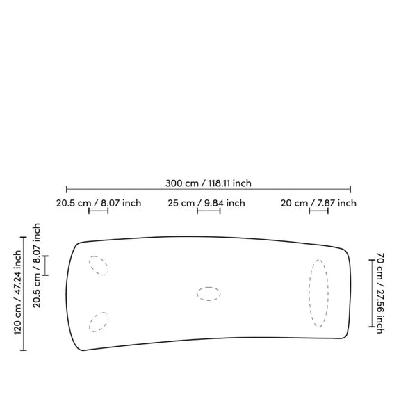 Bergman L Dining Table, Natural Oak Veneer, 118″W x 47″D