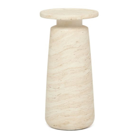 Malone Drink Table, Cavern Marble, 20"H x 10"Dia