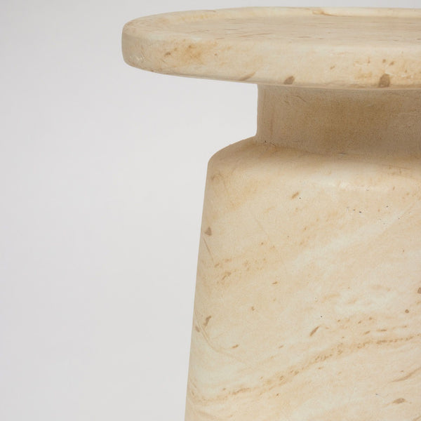 Malone Drink Table, Cavern Marble, 20"H x 10"Dia