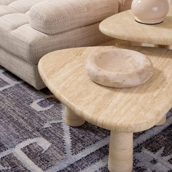Larino Travertine Side Tables, 2 Sizes