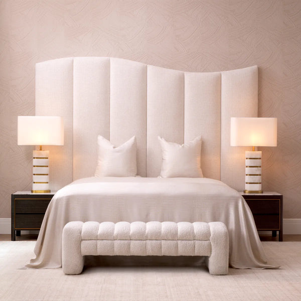Taranto Bench, Cascade Off White, 58"