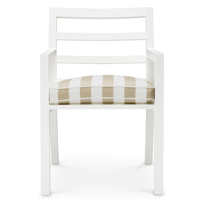 Antibes Delta Outdoor Dining Chair, Matte White/Florent Beige