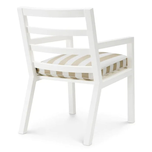 Antibes Delta Outdoor Dining Chair, Matte White/Florent Beige
