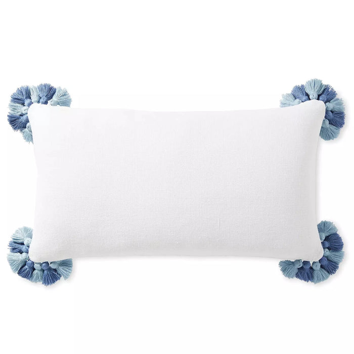 Cayucos Lumbar Pillow - White/Blue, 12" x 21"