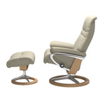 Sunrise Signature Chair & Ottoman, Paloma Light Grey/Oak