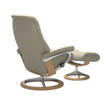 Sunrise Signature Chair & Ottoman, Paloma Light Grey/Oak