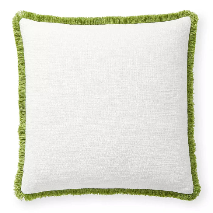 Ellis Indoor/Outdoor Pillow - White/Grass, 24" x 24"