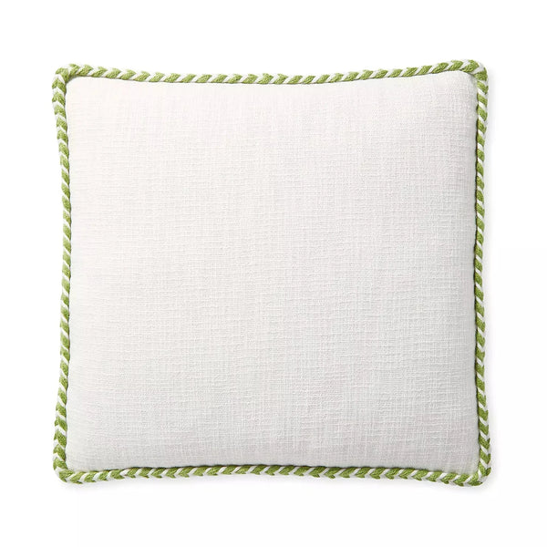 Windward Indoor/Outdoor Pillow - White/Grass, 20" x 20"