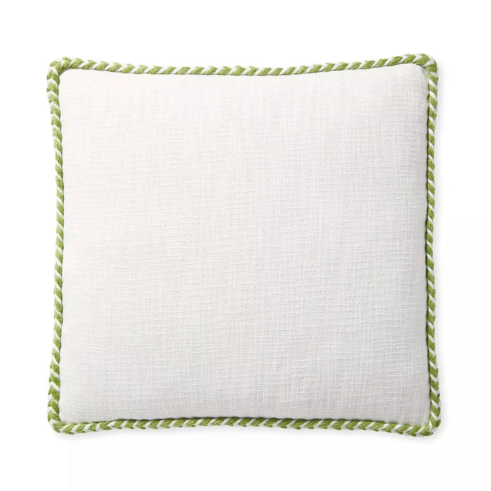 Windward Indoor/Outdoor Pillow - White/Grass, 20" x 20"