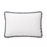 Windward Indoor/Outdoor Lumbar Pillow - White/Navy, 12" x 18"